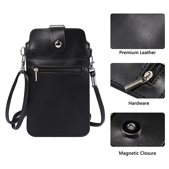 Cross Body Phone Bag Women, Nylon Ladies Mobile Phone Bags Purse Mini 3  Layers Zipper Shoulder Wallet Bag with Adjustable Strap(Black) - Walmart.com
